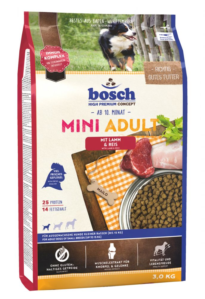 Image сухой корм для собак Bosch Mini Adult Lamb & Rice 3 кг