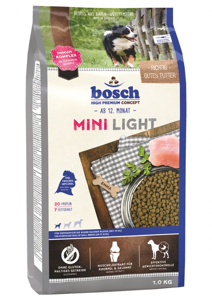 Image сухой корм для собак Bosch Mini Light 1 кг