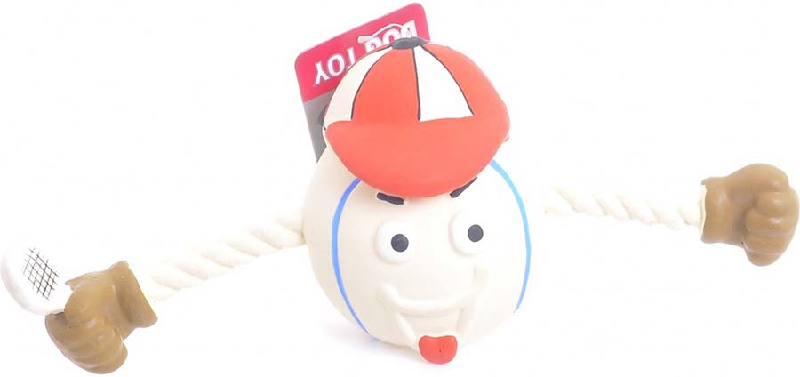 Image jolly Pets Игрушка мяч на канате Romp-n-Roll Ball для собак, с запахом жевательной резинки