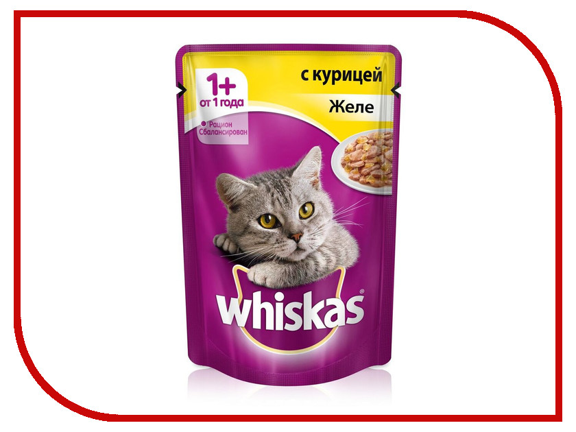 Image корм Whiskas Пауч Желе мини филе курица 85g 10165913