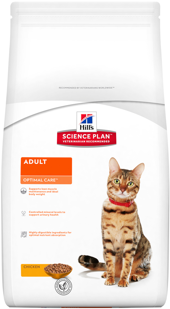 Image сухой корм для кошек Hills Science Plan Optimal Care Adult Chicken 2 кг