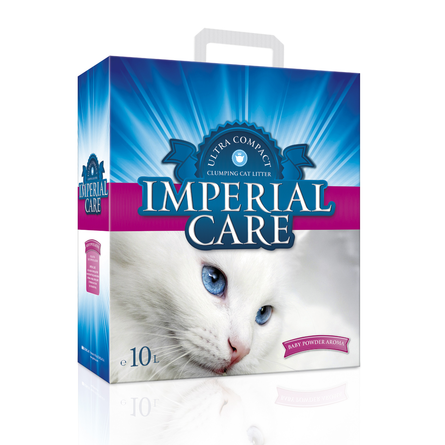 Image geohellas Imperial Care Комкующийся глиняный наполнитель для кошек (с ароматом детской пудры), 10 л