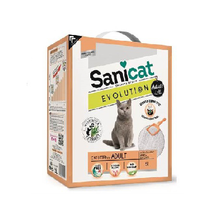 Image saniCat Evolution Adult Комкующийся глиняный наполнитель для кошек, 5,1 кг