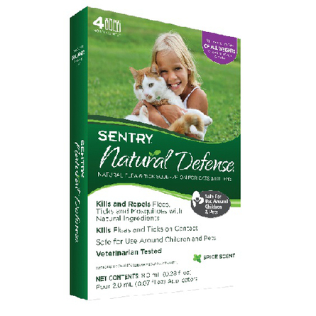 Image SENTRY Natural Defense Капли для кошек и котят от блох и клещей