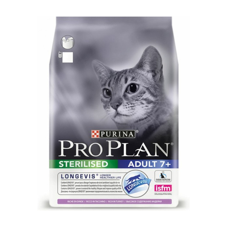 Image proPlan Sterilised 7+ Сухой корм для кастрированных котов и стерилизованных кошек старше 7 лет (с индейкой), 400 гр