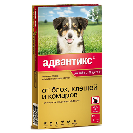 Image пчелодар Капли для собак средних пород инсектоакарицидные от блох и клещей "Бинакар" (4 шт.)
