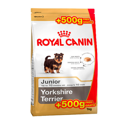 Image увеличенная упаковка Royal Canin Yorkshire Terrier Junior Сухой корм для щенков йоркширского терьера (500 гр + 500 гр), 1 кг