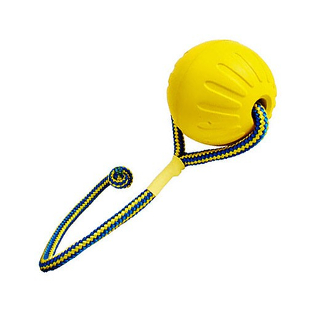 Image starmark Игрушка для собак ''Мяч из вспененной резины на веревке'', средняя