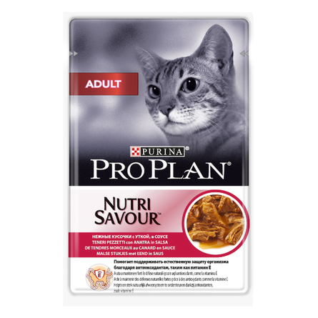 Image pro Plan Nutrisavour Adult Кусочки филе в соусе для взрослых кошек (с уткой), 85 гр