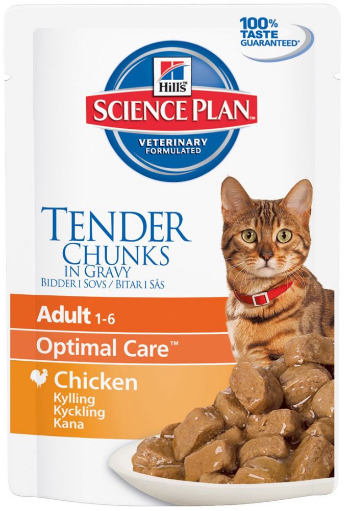 Image влажный корм для кошек Hills Science Plan Feline Adult with Chicken Pouch 0,085 кг