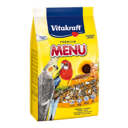 Image vitakraft Menu Vital Honey Корм для средних попугаев, 1 кг