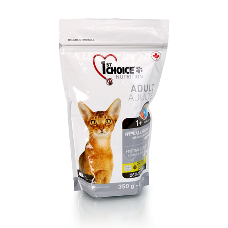Image 1st Choice Hypoallergenic Гипоаллергенный сухой корм для взрослых кошек (с уткой и картофелем), 350 гр