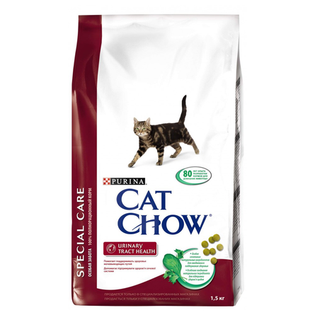 Image cat Chow Speсial Care Urinary Сухой корм для взрослых кошек для профилактики мочекаменной болезни (мясное ассорти), 400 гр