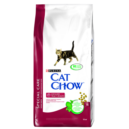 Image cat Chow Speсial Care Urinary Сухой корм для взрослых кошек для профилактики мочекаменной болезни (мясное ассорти), 15 кг