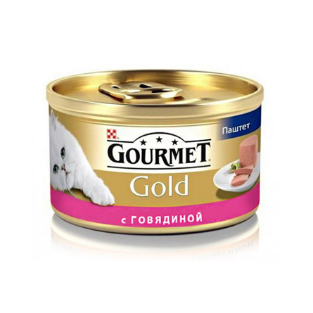 Image gourmet Gold Паштет для взрослых кошек (с говядиной), 85 гр