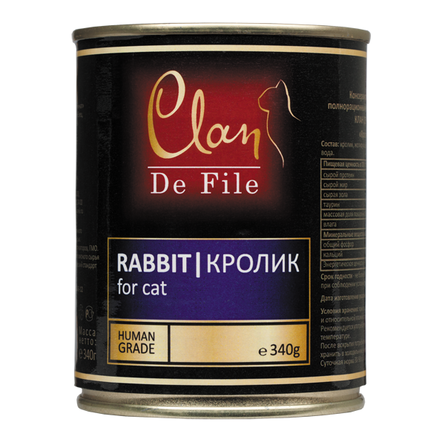 Image clan De File Кусочки филе для взрослых кошек (с кроликом), 340 гр