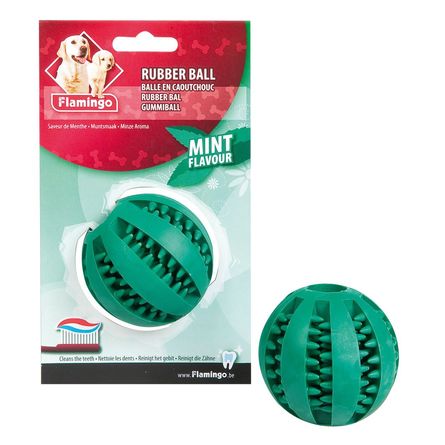 Image flamingo Rubber Bal with Mint Игрушка для собак, резиновый мяч-зубочистка