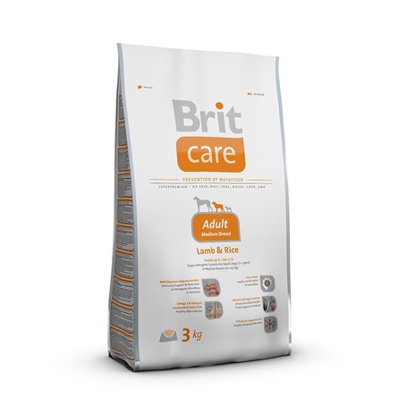 Image brit Care Adult Medium Breed Сухой корм для взрослых собак средних пород (с ягненком и рисом), 3 кг