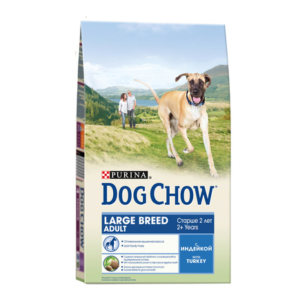 Image dog Chow Adult Large Breed Сухой корм для взрослых собак крупных пород (с индейкой и рисом), 14 кг