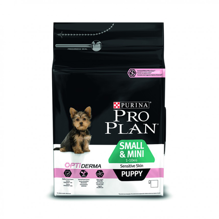 Image pro Plan Small & Mini Puppy Sensitive Skin Сухой корм для щенков мелких пород с чувствительной кожей и шерстью (с лососем), 700 гр
