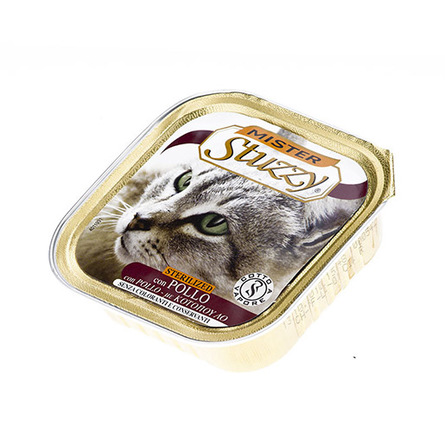 Image mister Stuzzy Cat Sterilized Кусочки паштета для взрослых стерилизованных кошек и кастрированных котов (с курицей), 100 гр