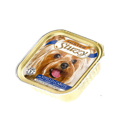 Image mister Stuzzy Dog Кусочки филе в паштете для взрослых собак всех пород (с телятиной и морковью), 150 гр