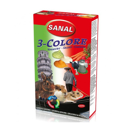 Image sanal 3-Colore Drops Лакомство для грызунов (с йогуртом, салатом и морковью), 45 гр