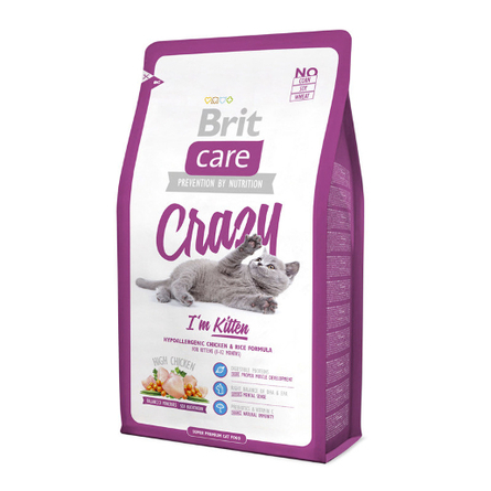 Image brit Care Cat Crazy Kitten Сухой корм для котят и беременных кошек (с курицей), 400 гр