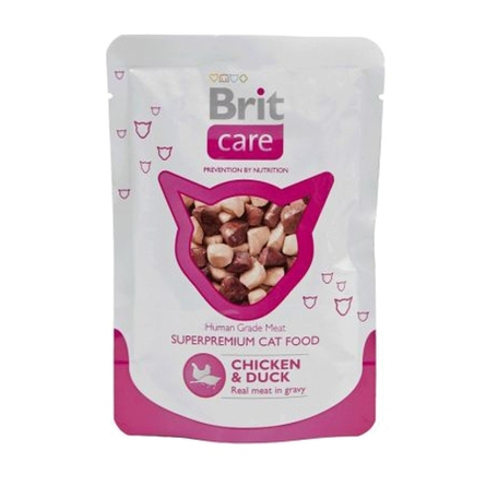 Image brit Care Cat Chicken&Duck Кусочки филе в соусе для взрослых кошек (с курицей и уткой), 80 гр