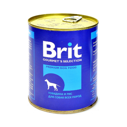 Image brit Premium Beef & Rice Паштет для взрослых собак всех пород (с говядиной и рисом), 850 гр