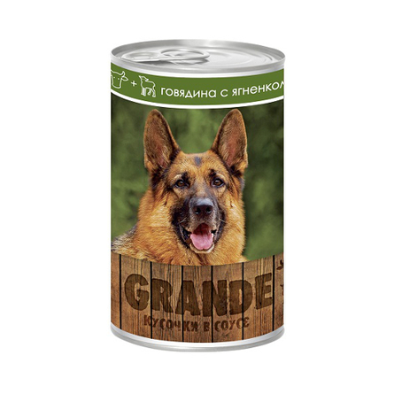 Image vita Pro Grande Кусочки паштета в соусе для взрослых собак всех пород (с говядиной и ягненком), 1,25 кг