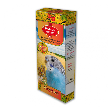 Image родные Корма Корм для волнистых попугаев (с фруктами), 500 гр