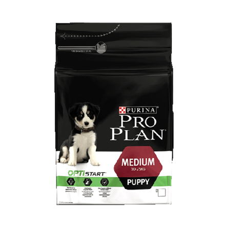 Image pro Plan OptiStart Medium Puppy Сухой корм для щенков средних пород (с курицей и рисом), 1,5 кг