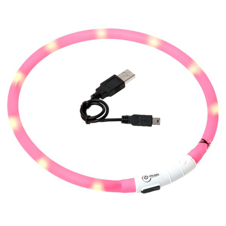 Image flamingo Ошейник с LED подсветкой 70 см розовый