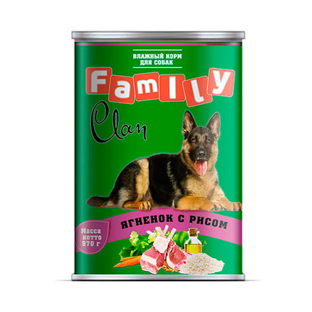 Image clan Family Паштет для взрослых собак всех пород (с ягненком и рисом), 970 гр