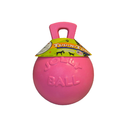 Image jolly Pets Игрушка - мяч с ручкой Tug-N-Toss Ball для собак, розовый