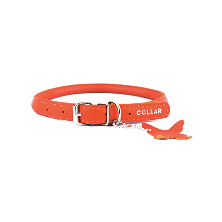 Image coLLaR GLAMOUR Ошейник для длинношерстных собак, ширина 9 мм, длина 17-20 см, оранжевый