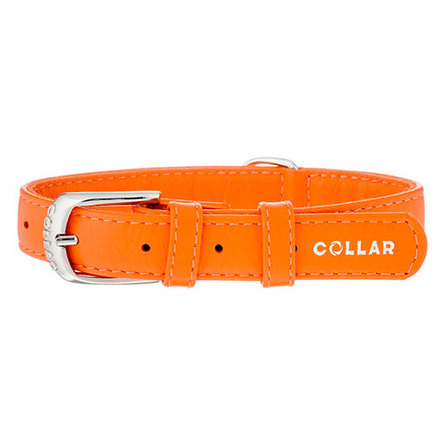 Image collar Ошейник для собак, "Collar Glamour", без украшений, ширина 2 см, длина 30-39 см, оранжевый