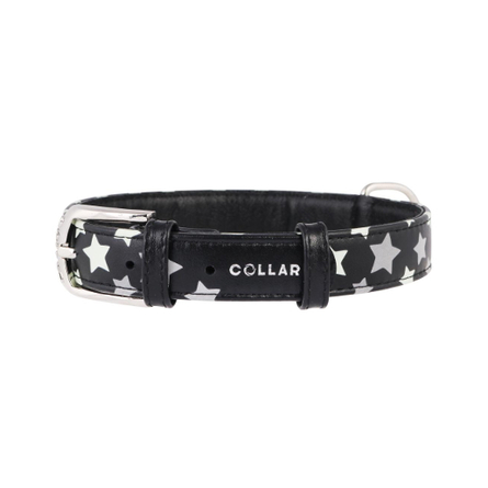 Image collar Ошейник "Glamour" с узором "Звёздочка", ширина 1,2 см, длина 21-29 см, черный