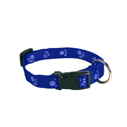 Image collar Ошейник нейлоновый для собак "Dog Extreme" с рисунком "Лапка", ширина 1 см, длина 20-30 см, синий