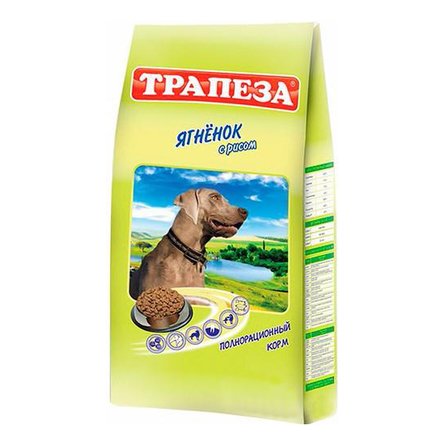 Image трапеза ЯГНЕНОК РИС Сухой корм для взрослых собак всех пород (с ягненком и рисом), 10 кг