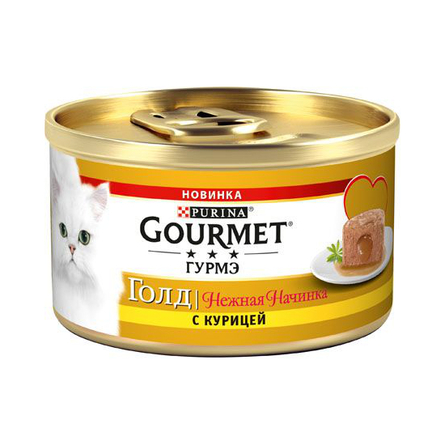 Image gourmet Gold Паштет с соусом для взрослых кошек (с курицей), 85 гр