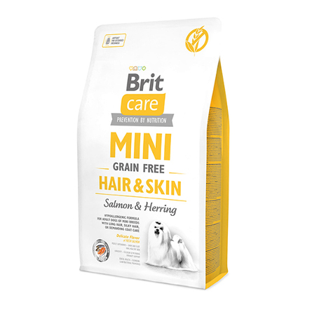 Image brit Care Mini Grain Free Adult Hair & Skin Сухой беззерновой корм для взрослых собак мини-пород с чувствительной кожей и шерстью (с ягненком), 2 кг