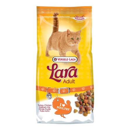 Image увеличенная упаковка Lara Adult Turkey Chicken Сухой корм для взрослых кошек 1,8 кг + 200 гр (с индейкой и курицей), 2 кг
