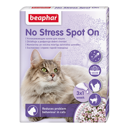 Image beaphar No Stress Spot On Капли на холку для кошек успокаивающие, 3 пипетки