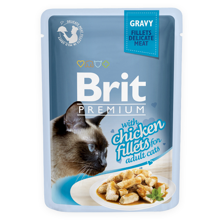 Image brit Premium Cat Chicken Fillets Кусочки паштета в соусе для взрослых кошек (с курицей), 85 гр