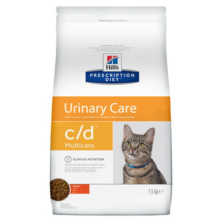 Image hill's Prescription Diet c/d Multicare Urinary Care Сухой лечебный корм для кошек при заболеваниях мочевыводящих путей (с курицей), 1,5 кг