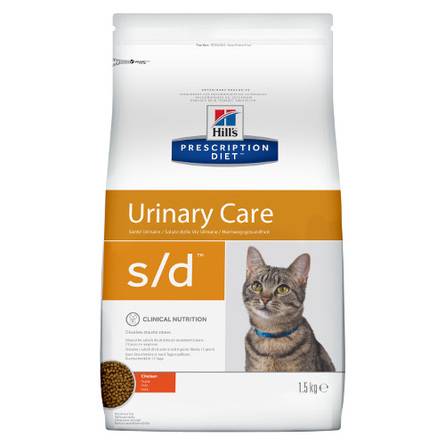 Image hill's Prescription Diet s/d Urinary Care Сухой лечебный корм для кошек при заболеваниях мочевыводящих путей (с курицей), 1,5 кг