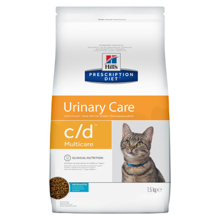 Image hill's Prescription Diet c/d Multicare Urinary Care Сухой лечебный корм для кошек при заболеваниях мочевыводящих путей (с океанической рыбой), 1,5 кг