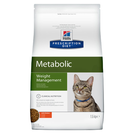 Image hill's Prescription Diet Metabolic Weight Management Сухой лечебный корм для кошек для контроля избыточного веса (с курицей), 1,5 кг
